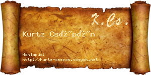 Kurtz Csépán névjegykártya